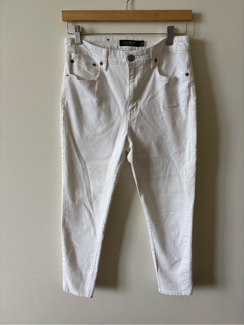 Lauren Ralph Lauren White High-Rise Jeans